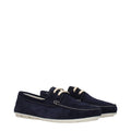 Blue Leather Slip-On Loafers