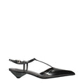 Women's Gray Leather Flat Sandals