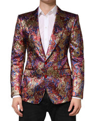 Men's Multicolor Jacquard Single Breasted Blazer Clothing