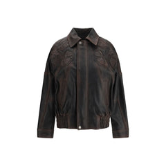 Women's Brown Viscose Bomber Clothing