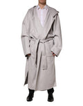 Off White Belted Long Trench Coat Men Jacket Cashmere Clothing