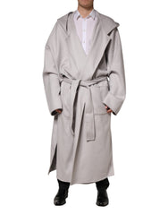Off White Belted Long Trench Coat Men Jacket Cashmere Clothing
