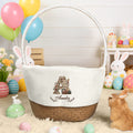 Conejito Bordado Personalizado con Nombre Floral e Inicial para Cesta de Pascua Fiesta de Pascua Huevos de Caza Regalo para Niños