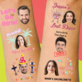 Personalizado impermeable temporal de la cara del tatuaje de la foto con el nombre Juego de 6 despedidas de soltera Cumpleaños Boda Regalo para Mujeres Hombres