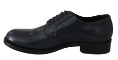 Men's Blue Leather Derby Dress Formal Shoes