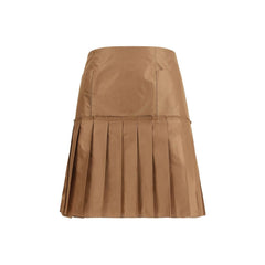 Women's Brown Silk Mini Skirt