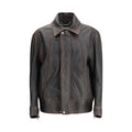 Men's Brown Goatskin Bomber Clothing