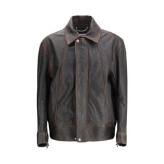 Men's Brown Goatskin Bomber Clothing