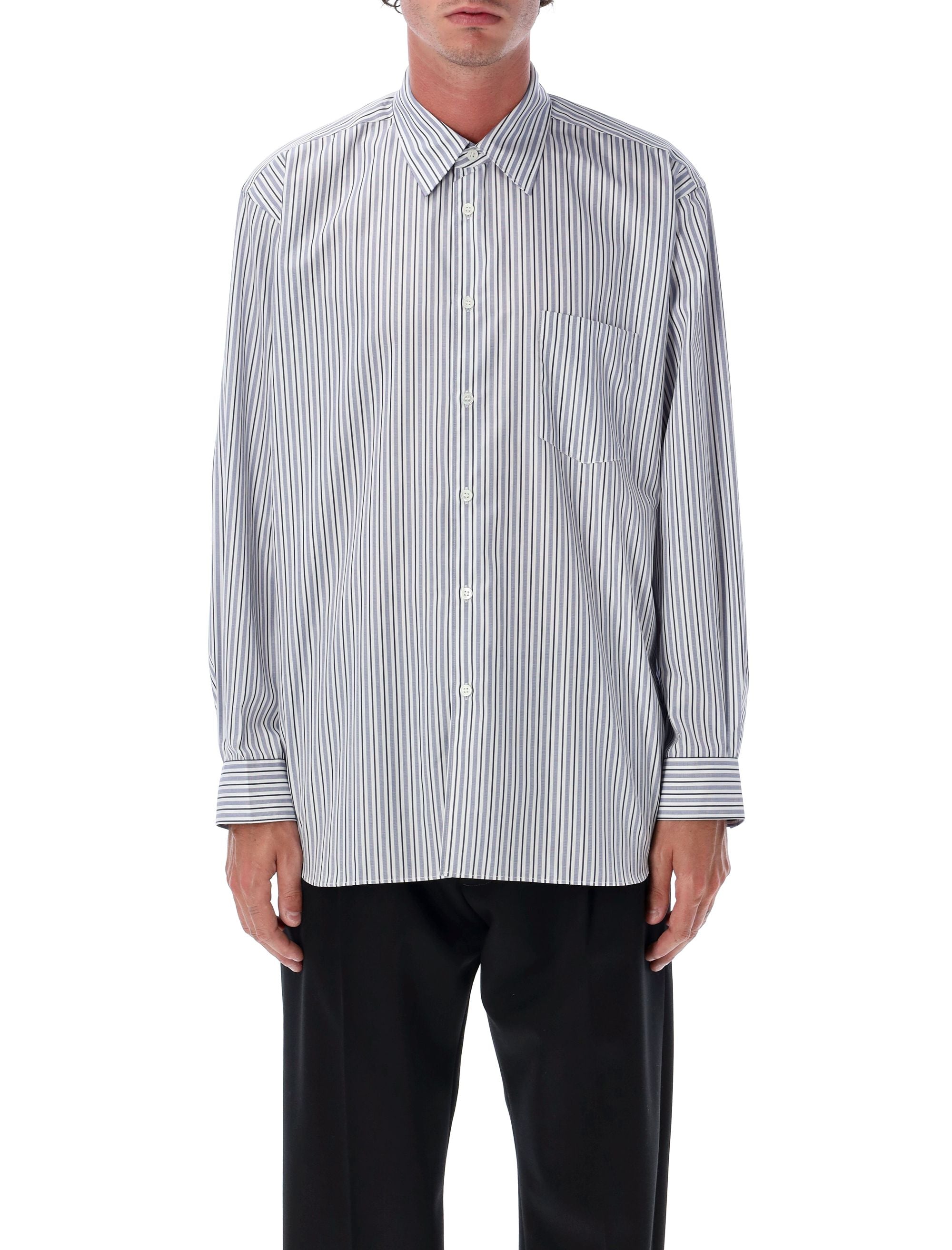 Striped cotton shirt White Blue