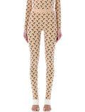Marine Serre all-over Moon print leggings Tan Black Polyamide