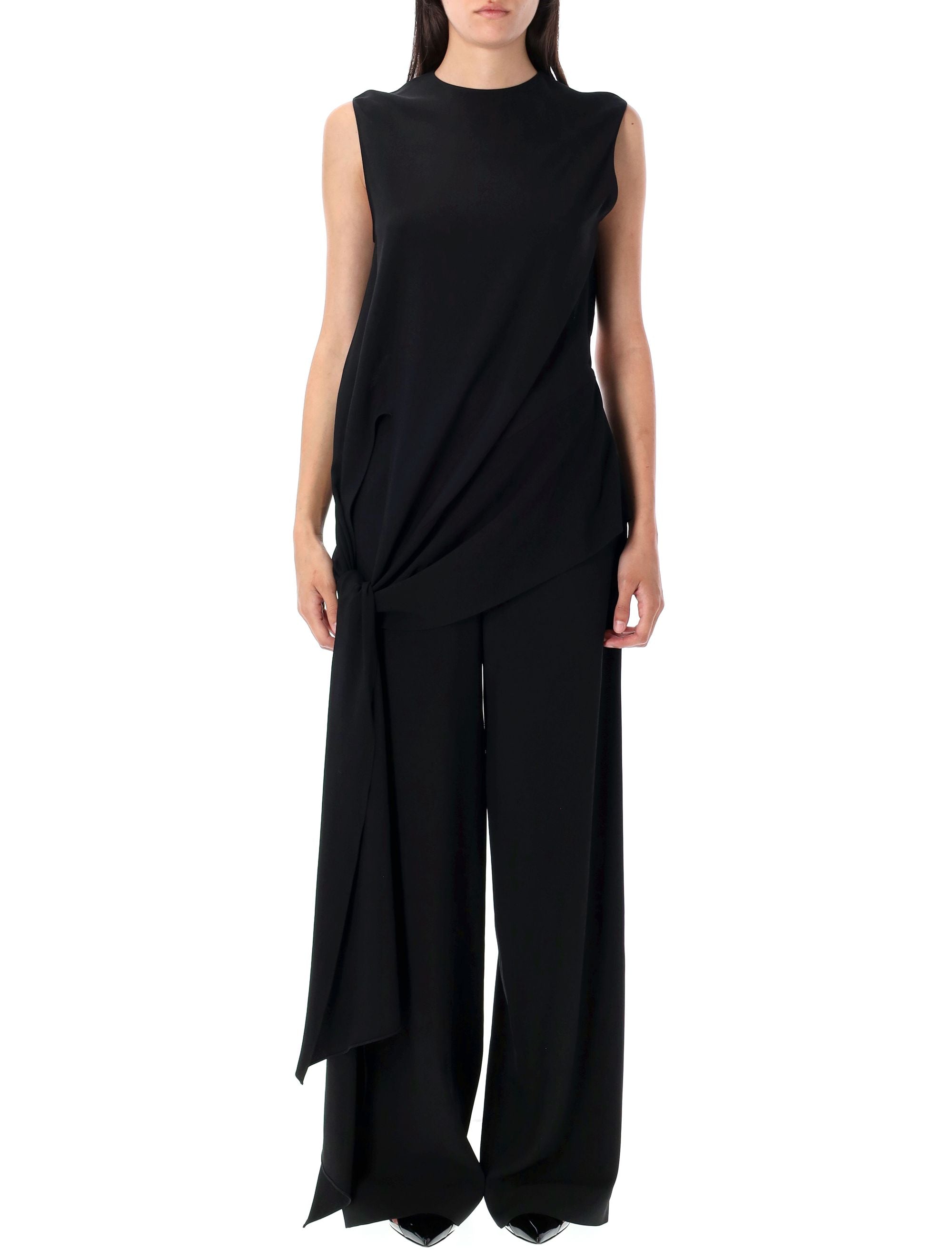 Cady Tie jumpsuit Black Acetate Fiber