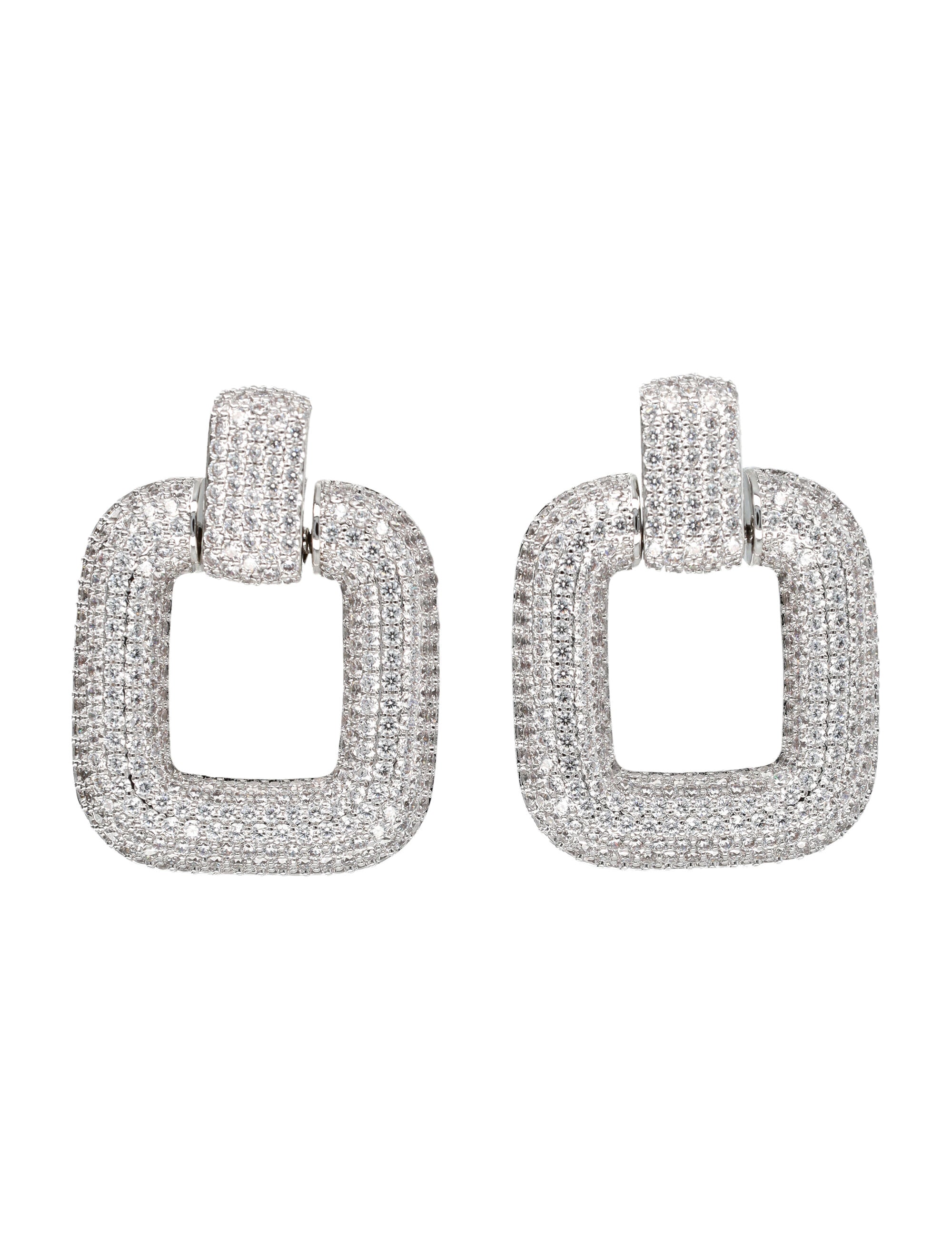 Self-Portrait silver crystal Knocker earrings Plated Brass +
