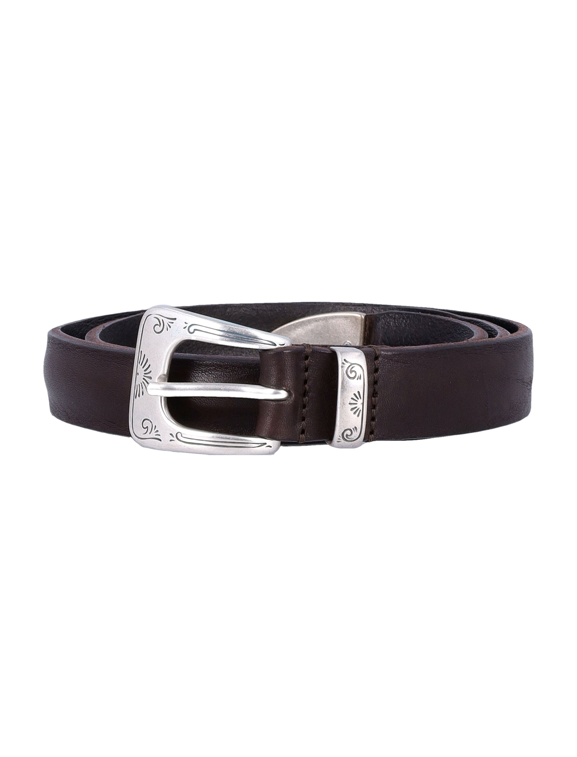 William leather belt Dark Brown