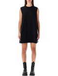 Sacai short dress with contrasting pleated back Black Cotton