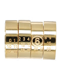 MM6 Maison Margiela stacked numeric metal ring Gold Brass
