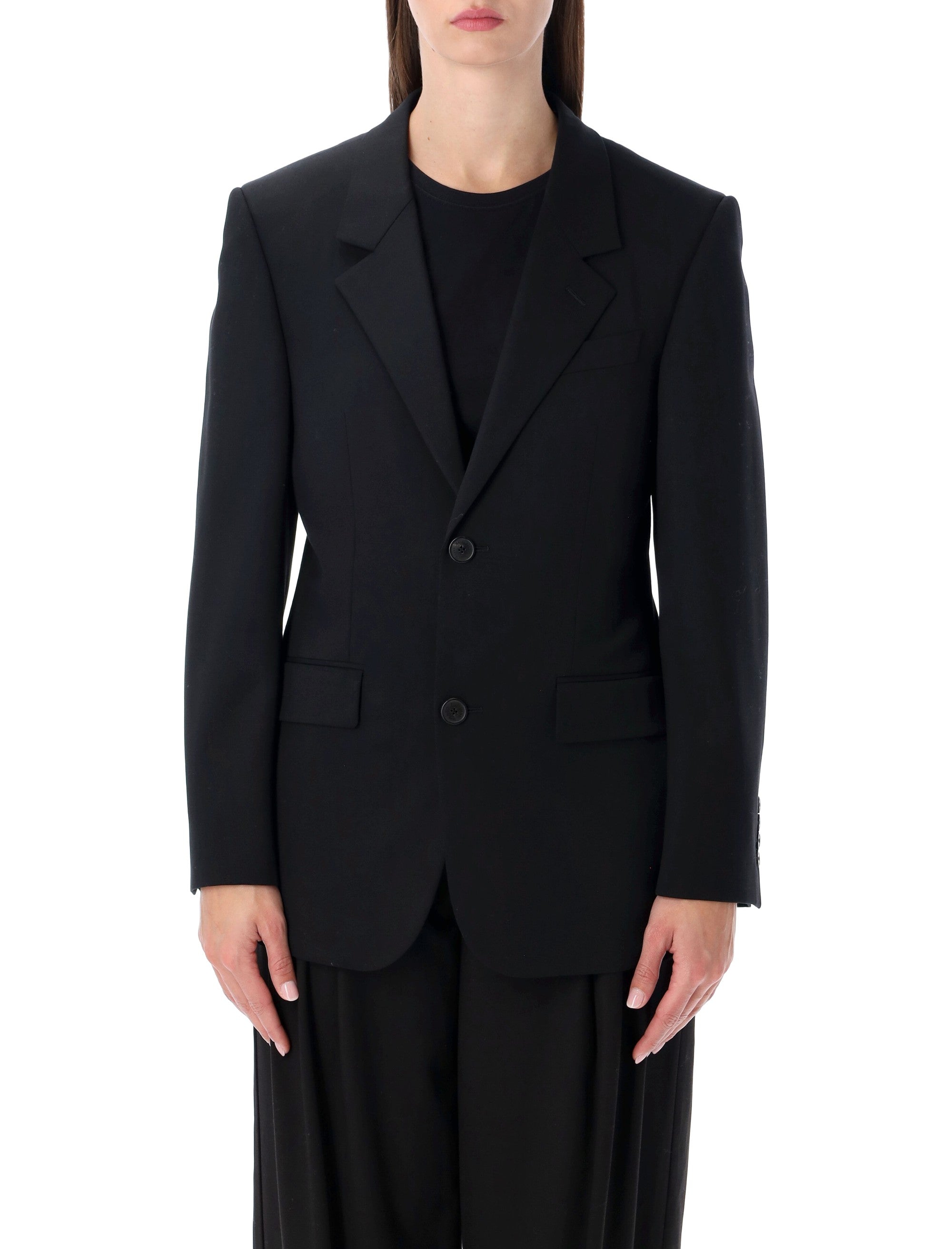 Balenciaga Standard single-breasted tailored blazer in black New Wool Lining