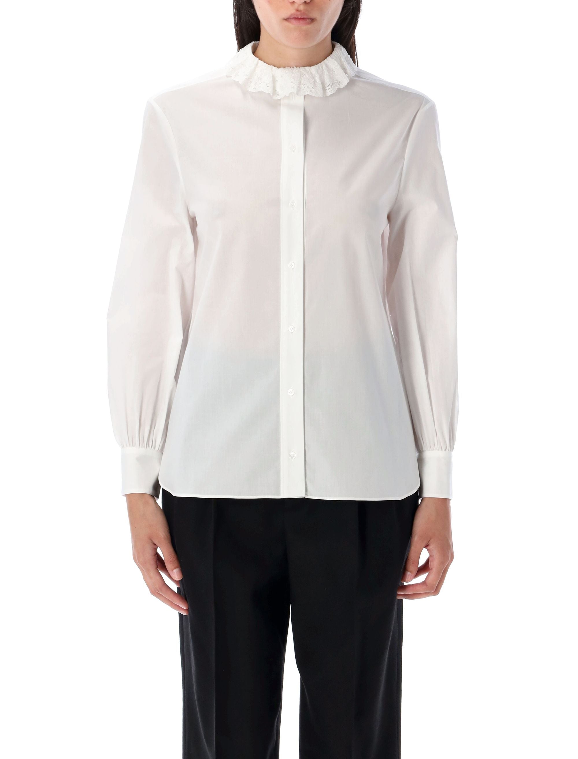 Cotton poplin shirt White