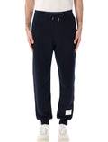 Thom Browne grosgrain-trimmed sweatpants Navy Cotton Pant