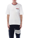 Thom Browne Striped Detail T-Shirt White Cotton Tshirt