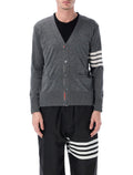 Thom Browne wool 4-Bar V-neck cardigan Med Grey Virgin