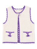 Bonpoint Laila hand-crocheted cotton cardigan Ecru Vest