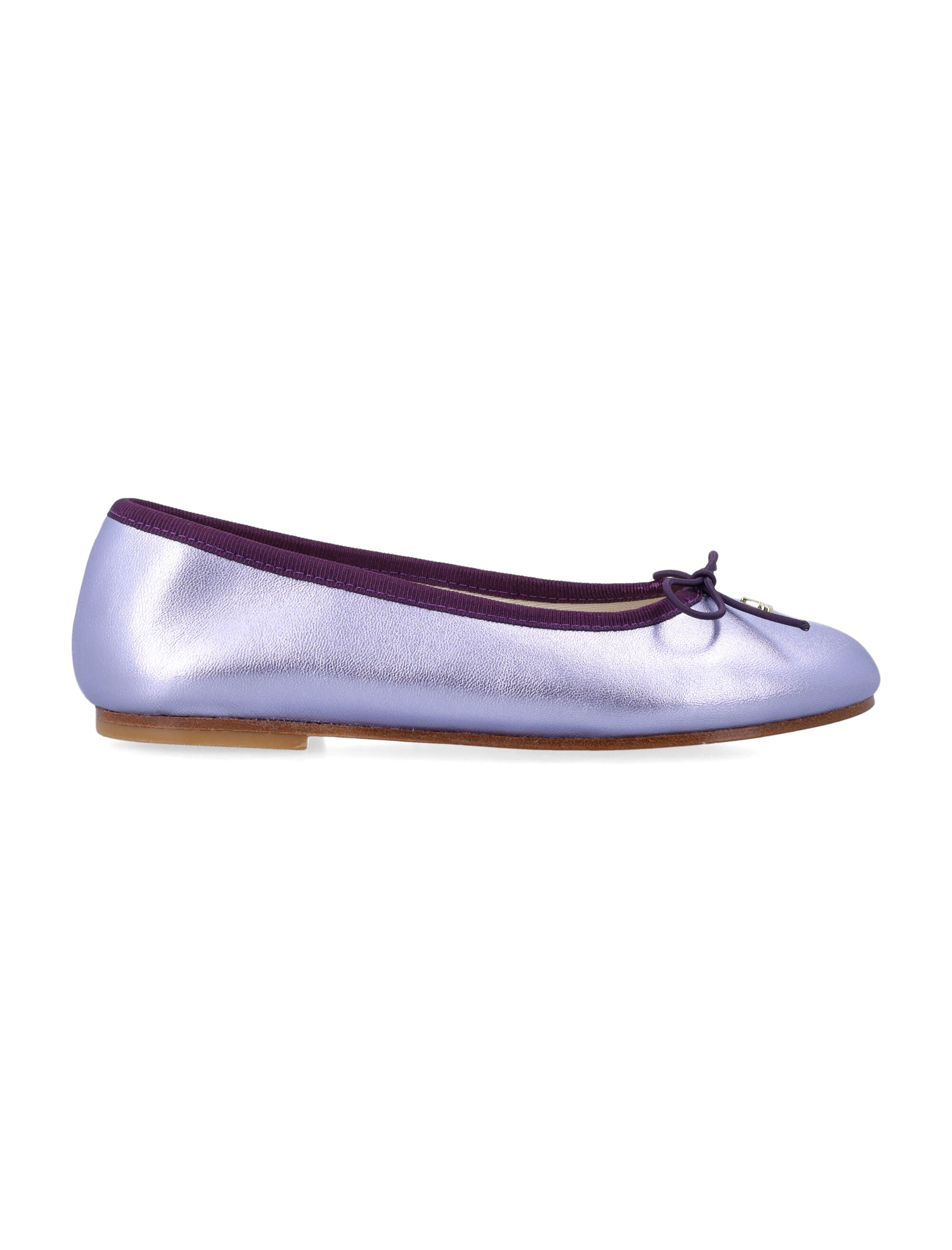 Bonpoint Lisa iridescent leather ballerinas Lilac Sheepskin Insole Flat Shoes