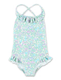 Bonpoint Lacy liberty one-piece swimsuit for girls Parme Clair Recyced Polyamide Swimwear