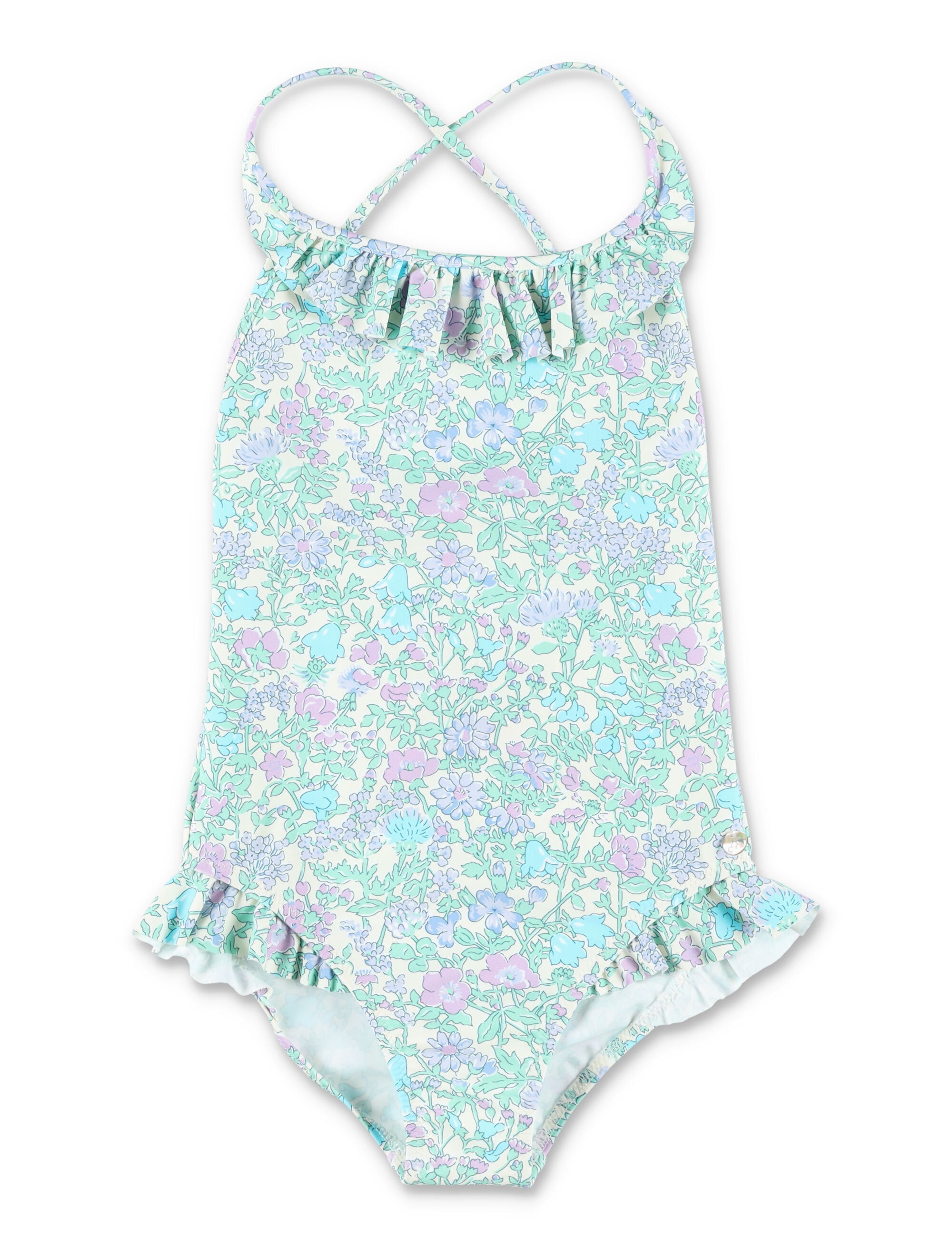 Bonpoint Lacy liberty one-piece swimsuit for girls Parme Clair Recyced Polyamide Swimwear