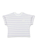 Bonpoint Farah striped knit girls t-shirt Lilac White Stripes Cotton