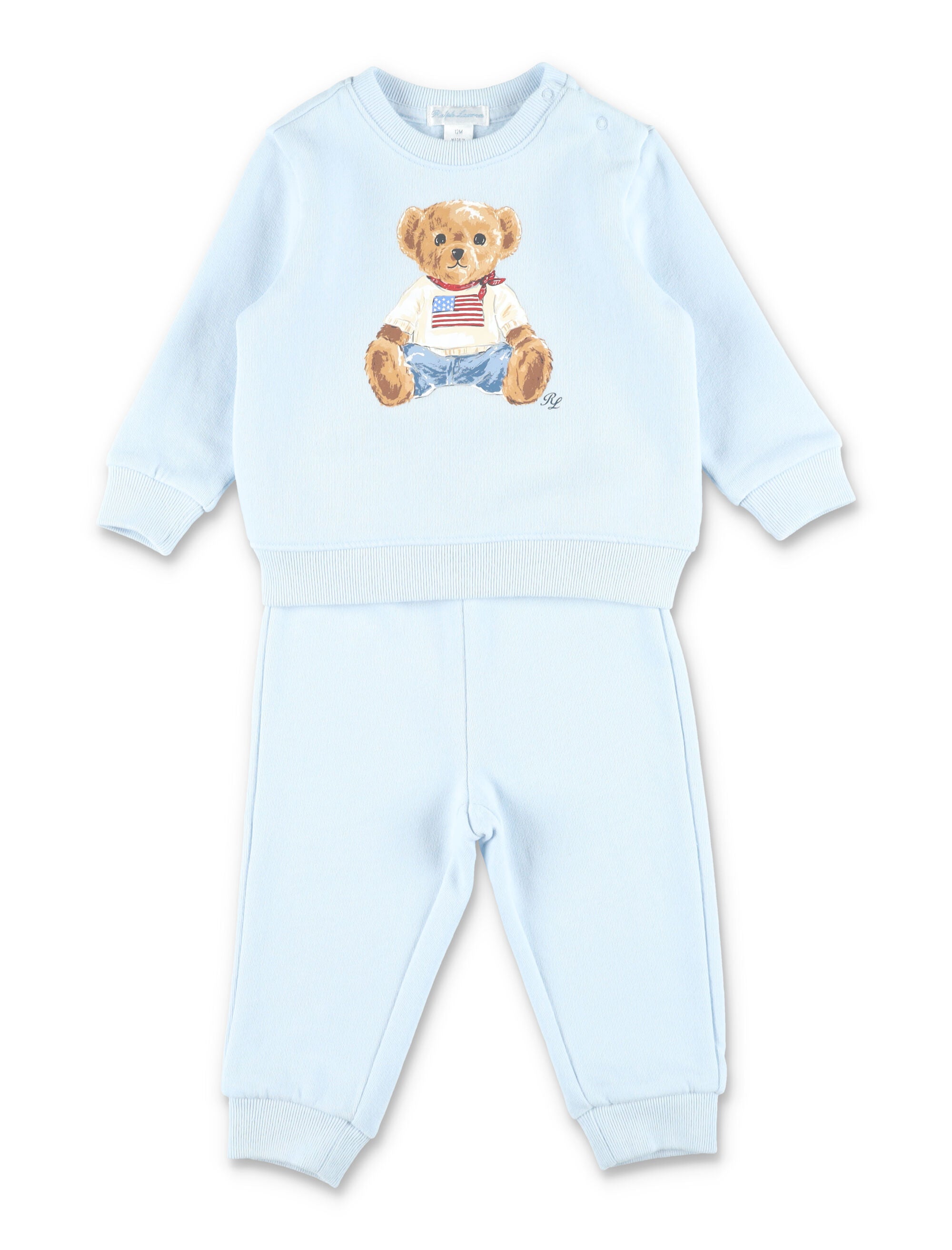 Polo Ralph Lauren Bear sweatshirt and pant set for kid Blue Cotton