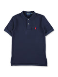 Polo Ralph Lauren kids slim fit cotton mesh shirt Refined Navy T-shirt