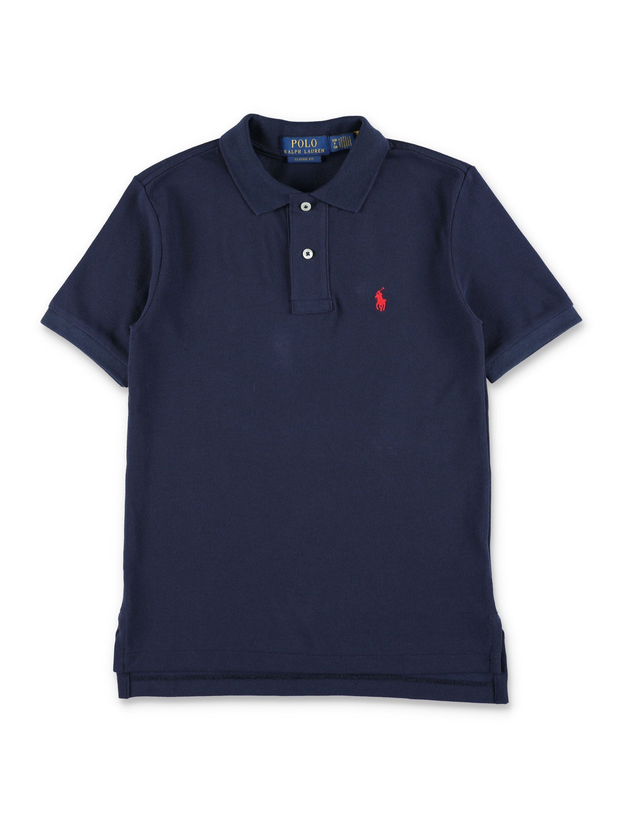 Polo Ralph Lauren kids slim fit cotton mesh shirt Refined Navy T-shirt