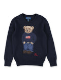 Polo Ralph Lauren Bear sweater for kids Navy Cotton