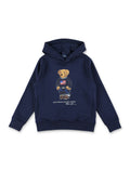 Polo Ralph Lauren kids hoodie with Bear print Cruise Navy Cotton Sweatshirt