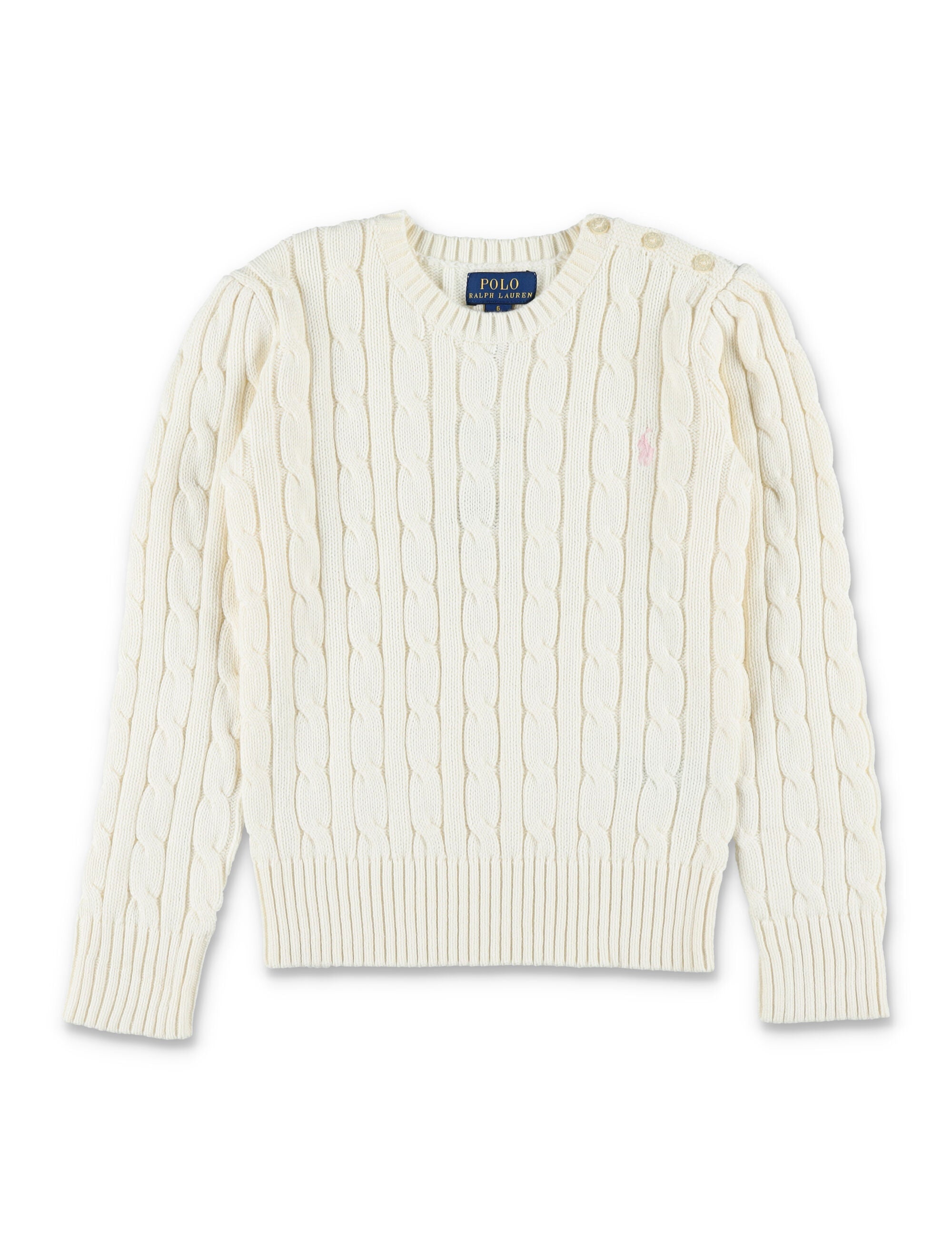 Polo Ralph Lauren cable-knit cotton sweater for girls White