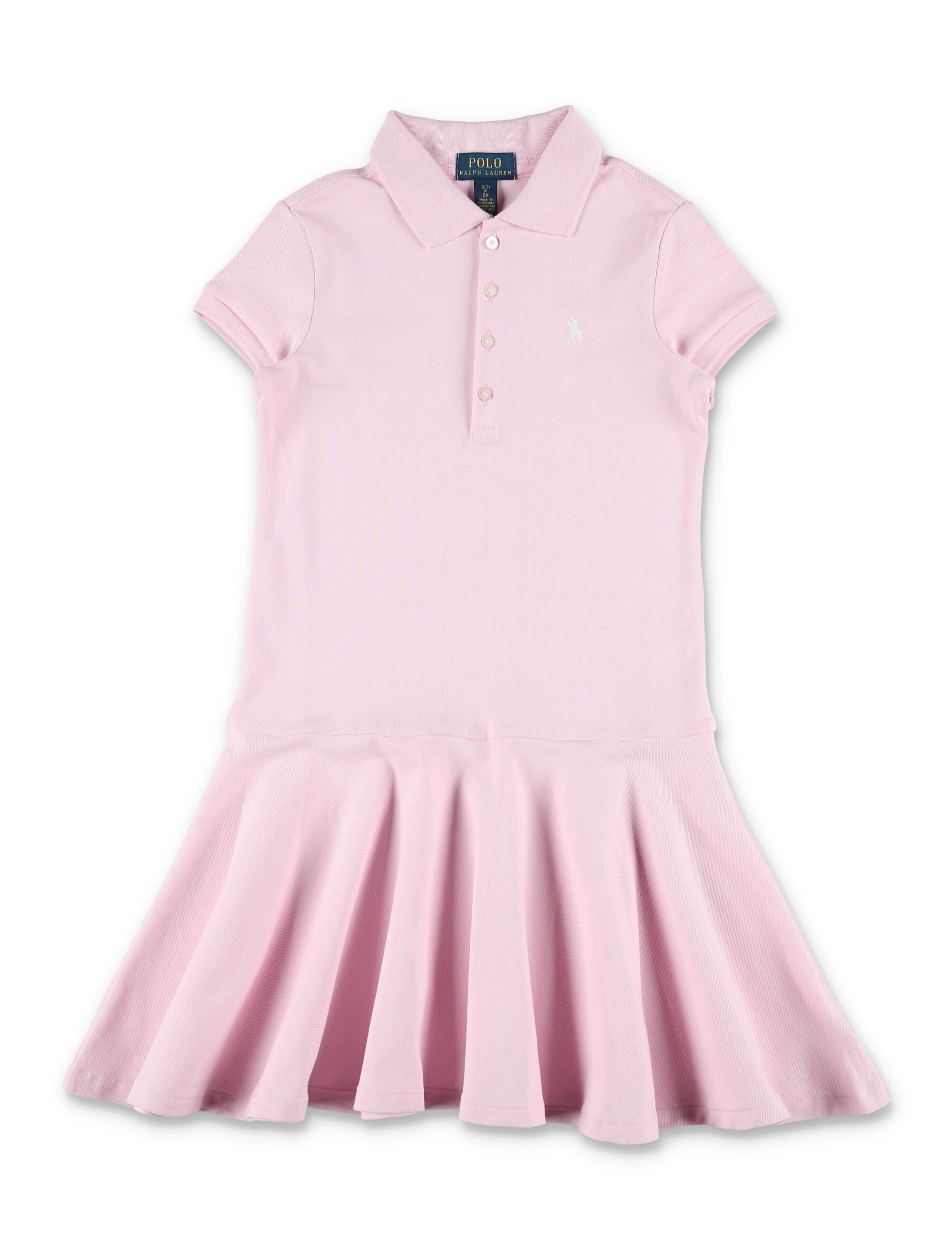 Polo Ralph Lauren girls short-sleeve dress Pink Cotton