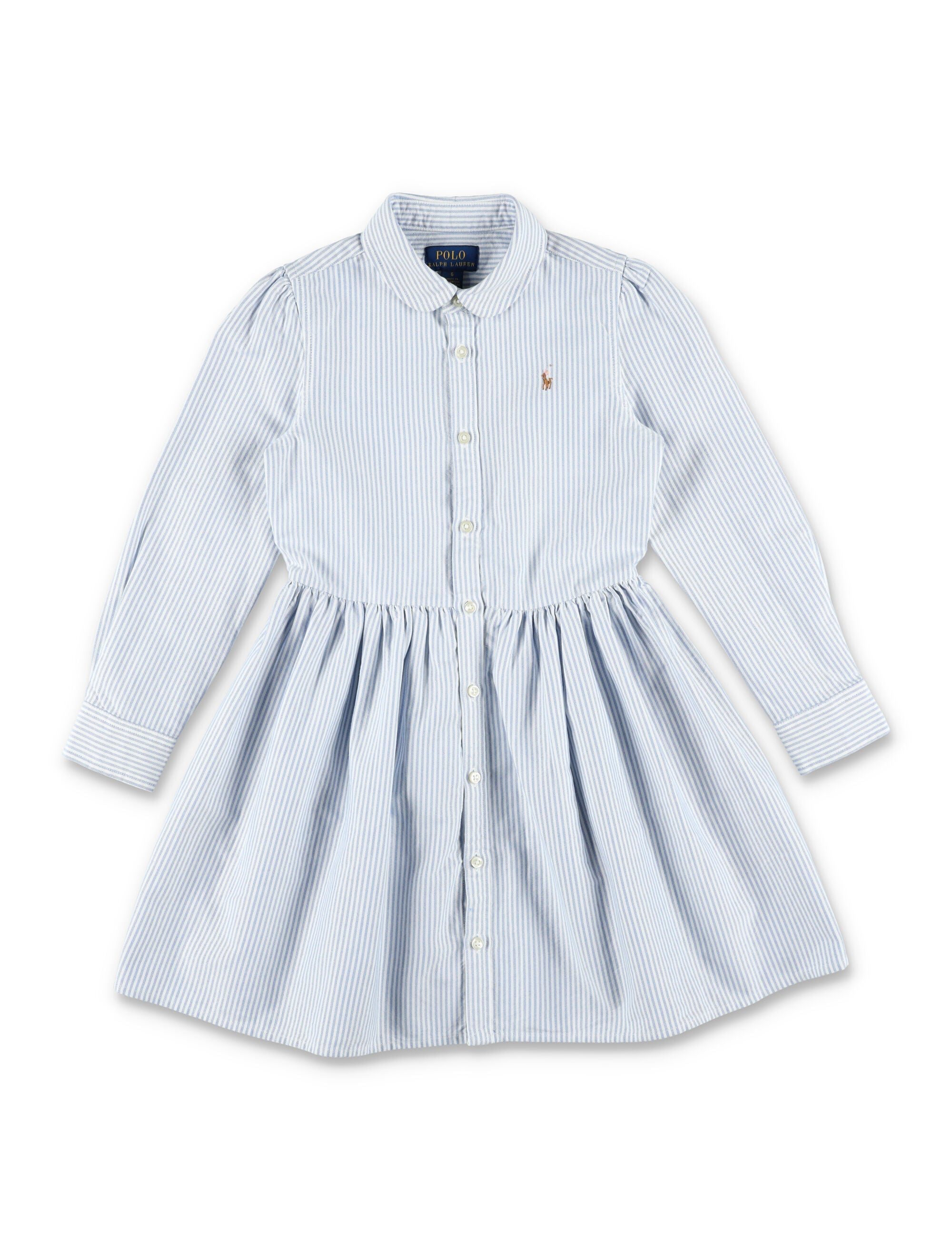 Polo Ralph Lauren girls striped cotton Oxford shirtdress Blue/white Shirt