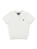 Polo Ralph Lauren girls mini-cable cotton sweater Paper White