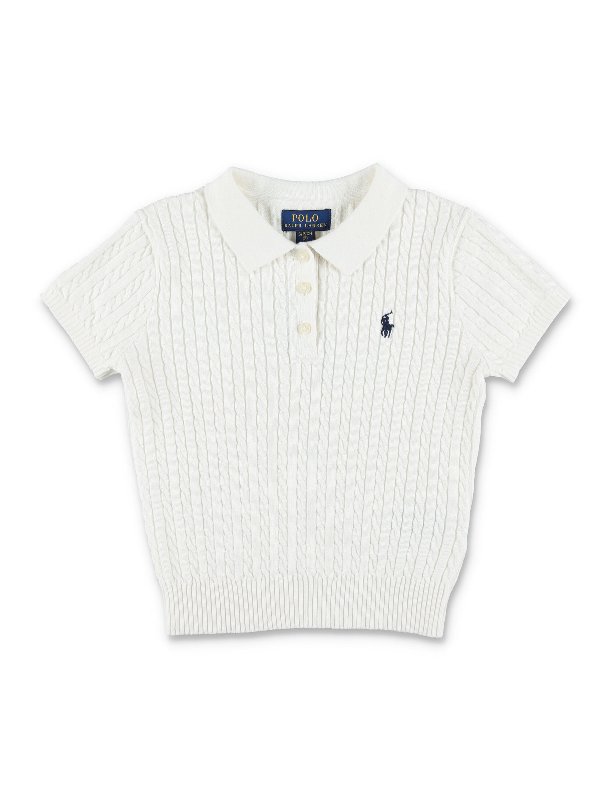 Polo Ralph Lauren girls mini-cable cotton sweater Paper White