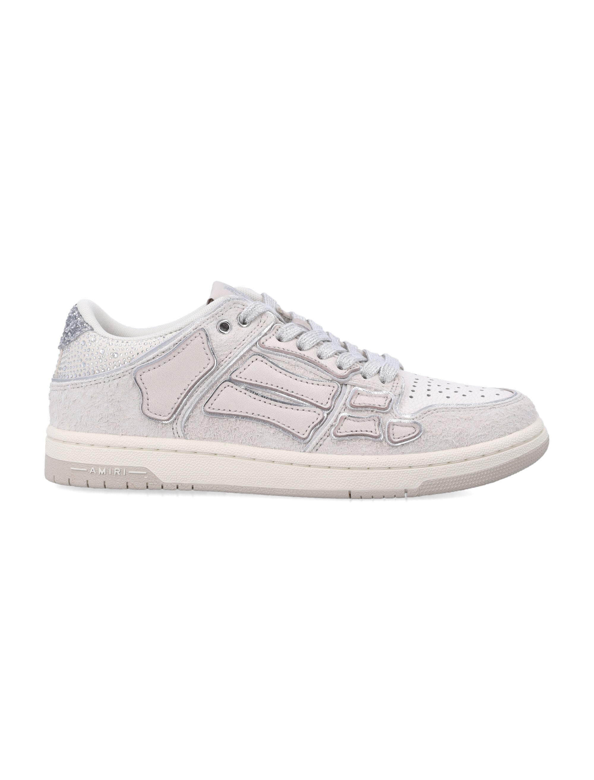 Amiri Glitter Skell Low-Top Sneakers Alabaster Cow Leather