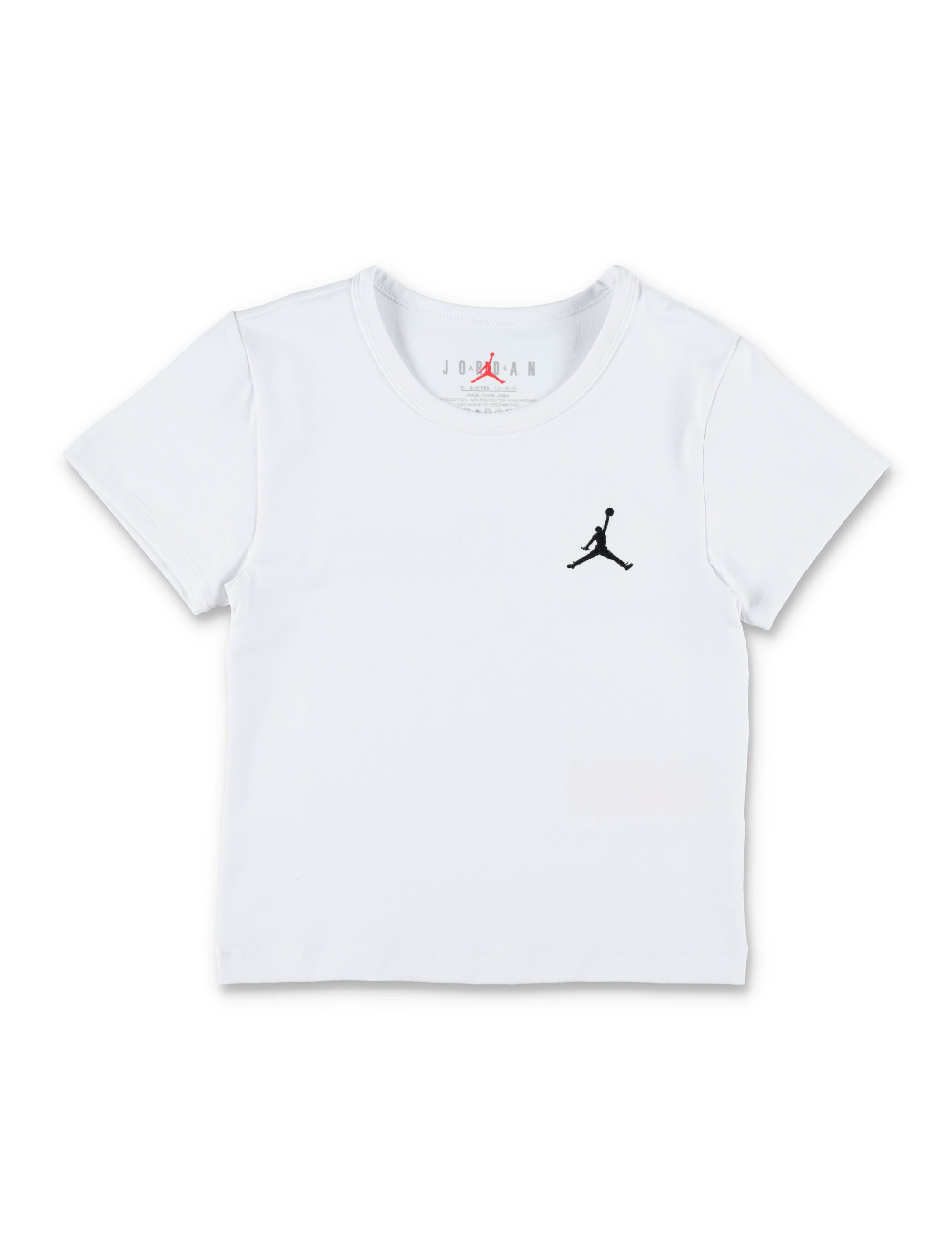 Nike Jordan Fitted Logo Cotton T-Shirt For Girls White Tshirt
