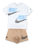 Nike Sportswear The Zone Kids 2-Piece Set White Beige Cotton