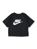 Nike Logo Cropped Tee For Girls Black Cotton Tshirt