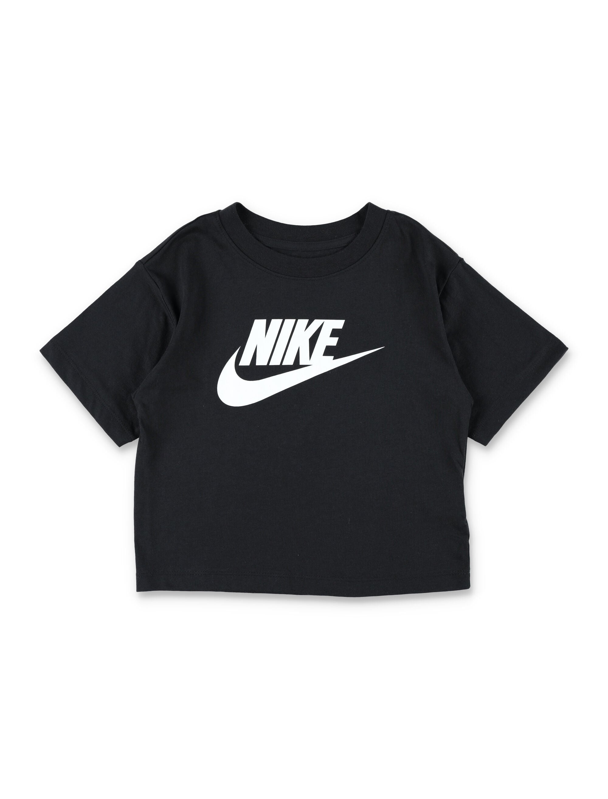 Nike Logo Cropped Tee For Girls Black Cotton Tshirt