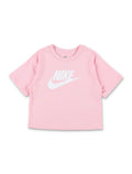 Nike Logo Cropped Tee For Girls Pink Cotton Tshirt