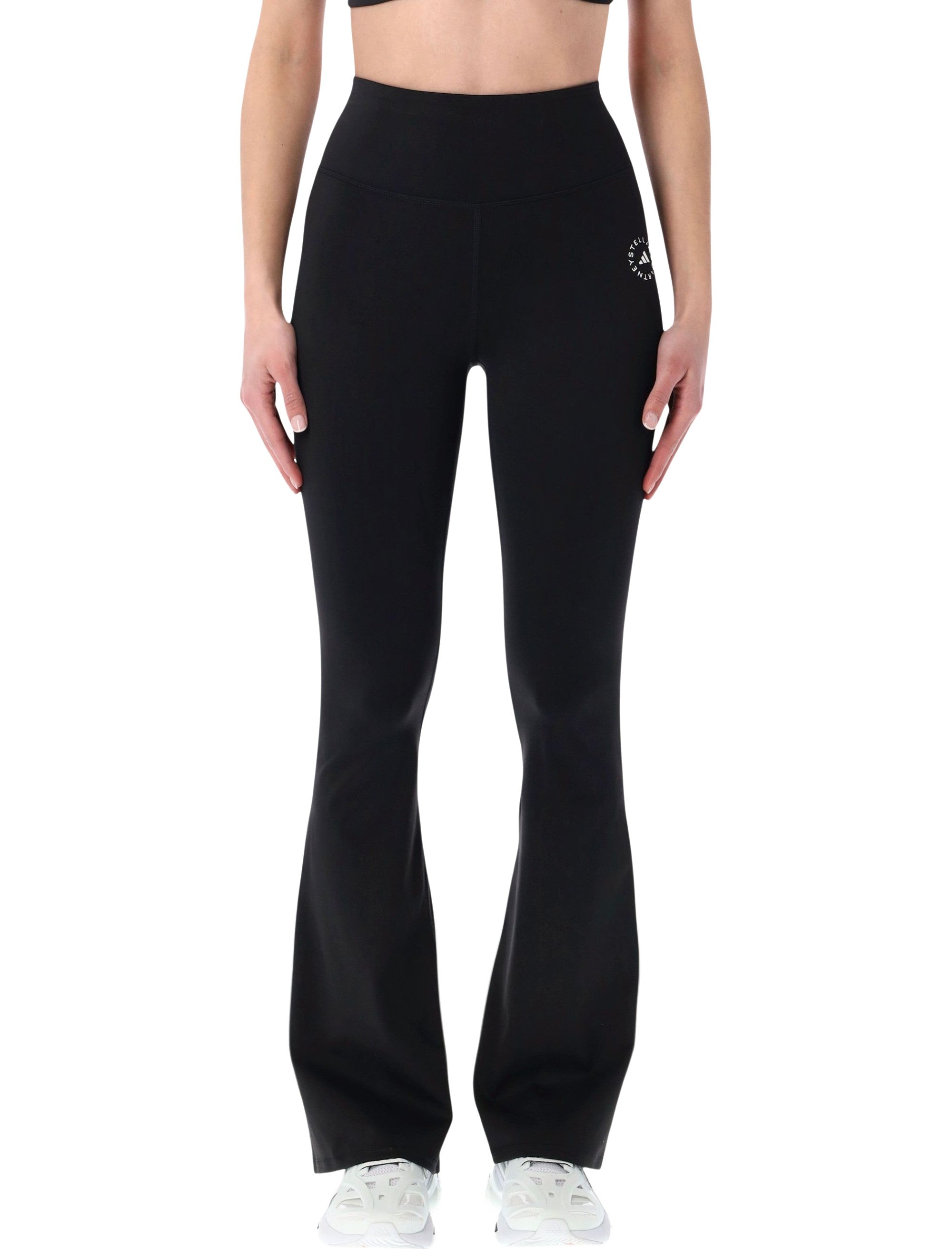 Adidas By Stella Mccartney High-Waisted Flared Leggings Black Recycled Polyamide