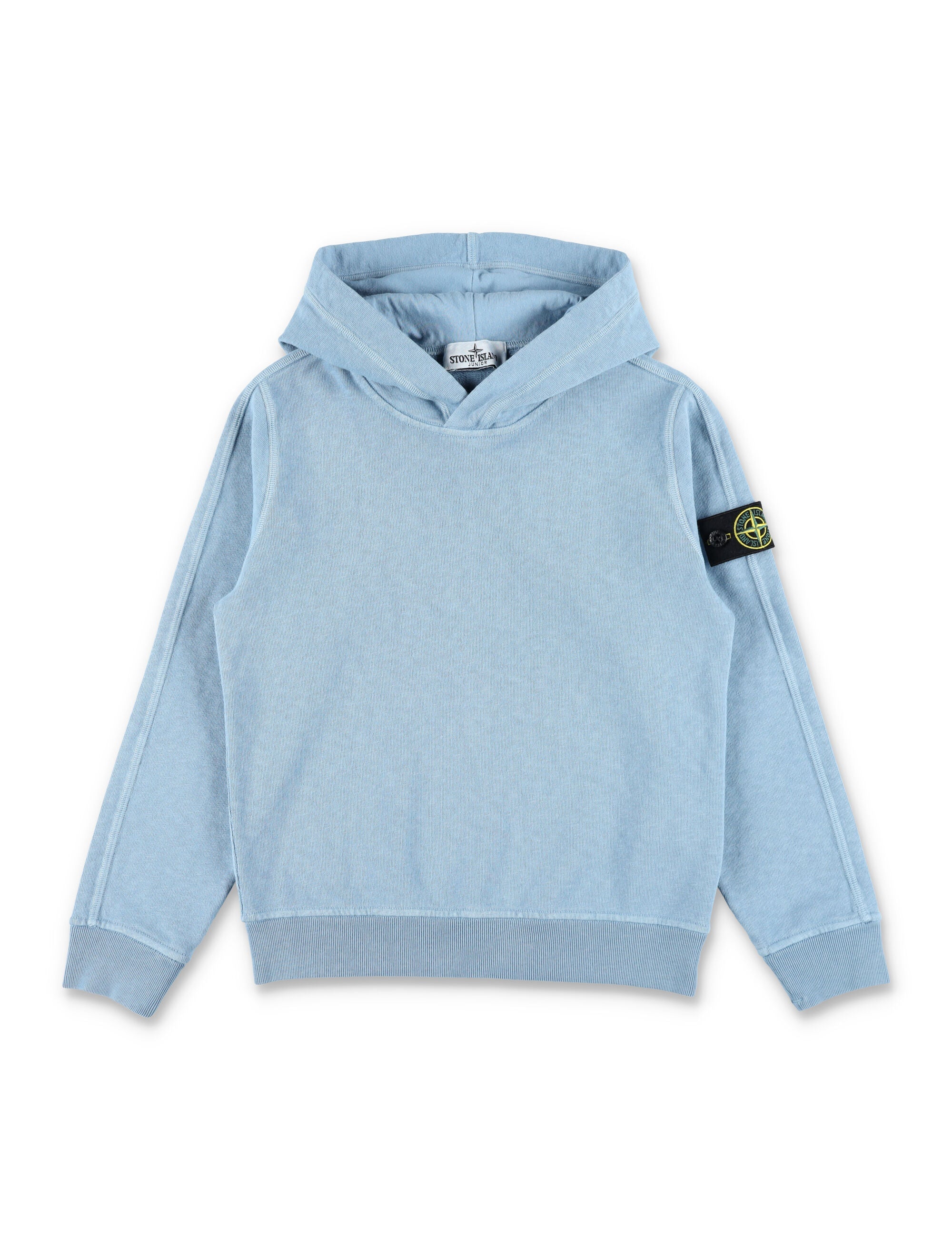 Stone Island Junior hooded sweatshirt for kids Blue Cotton