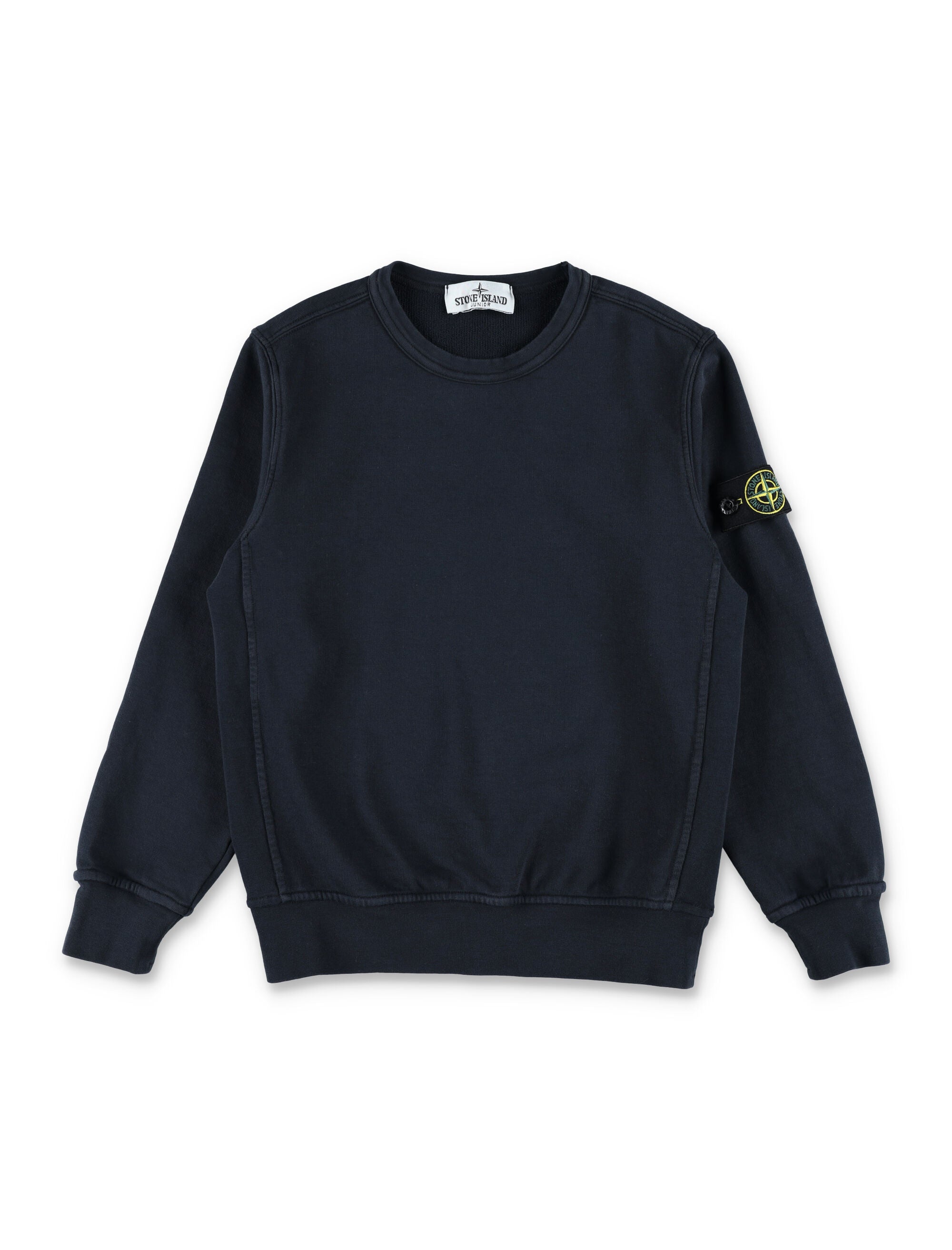 Stone Island Junior basic crewneck sweatshirt Navy Cotton