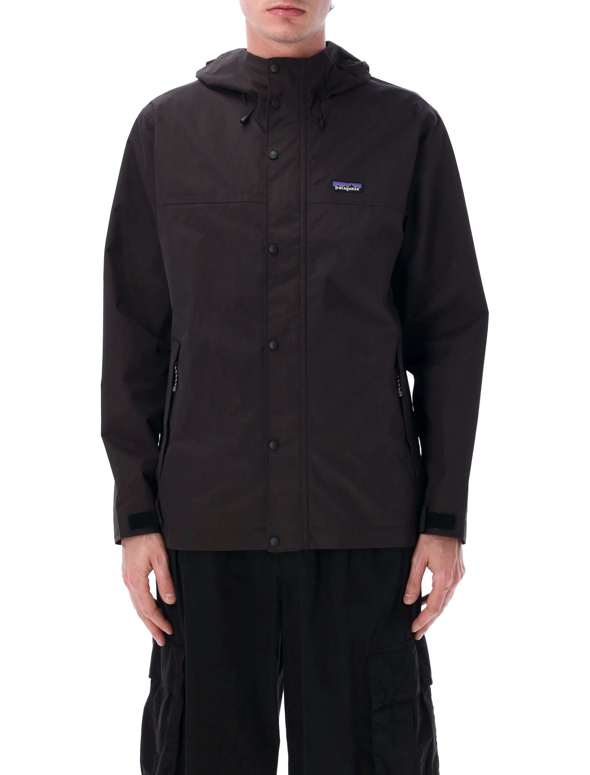Patagonia Outdoor Everyday Rain Jacket Black Recycled Nylon Lining