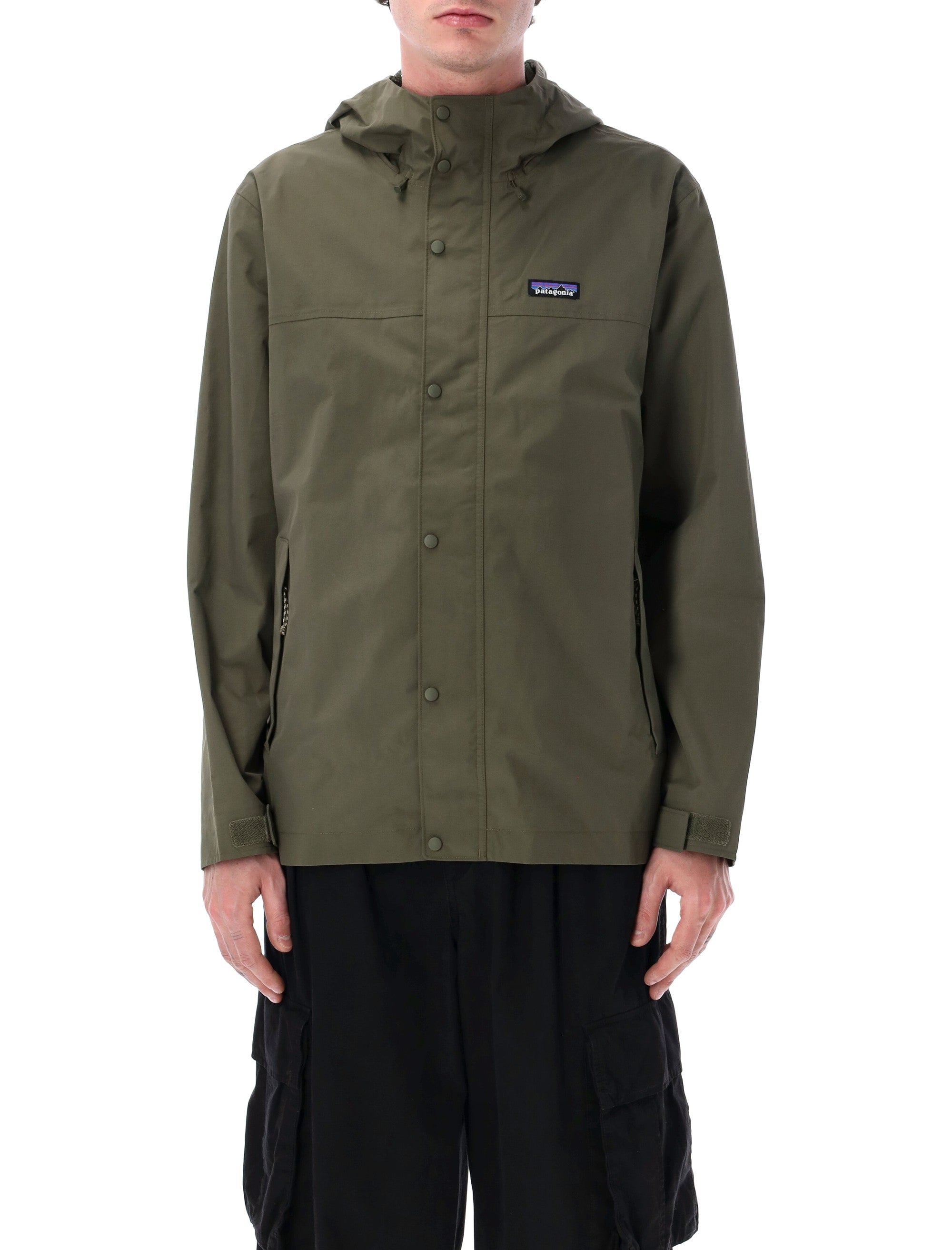 Patagonia Outdoor Everyday rain jacket Basin Green Recycled Nylon Lining